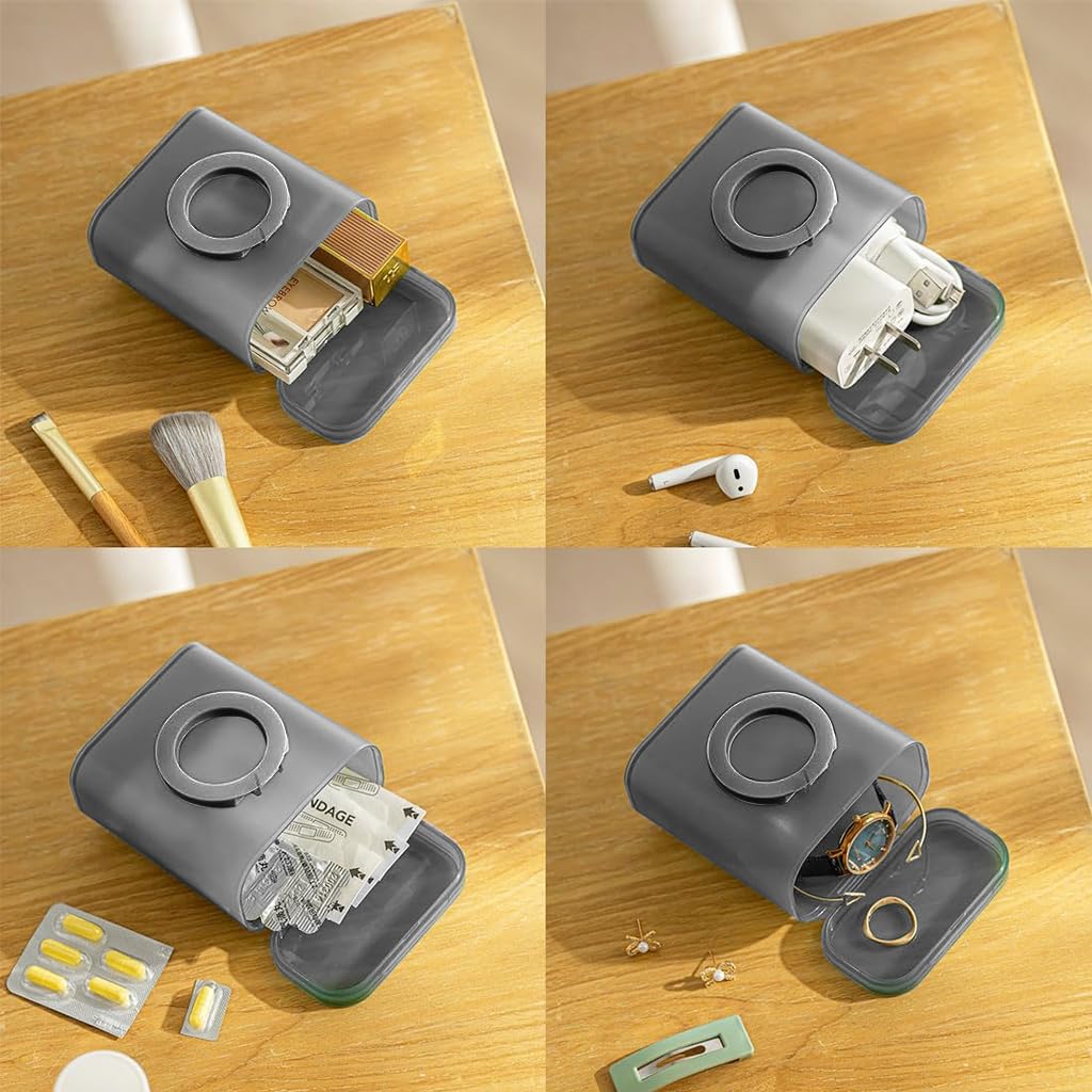 Verilux Charging Cable Organizer Portable Charging Cable Travel Case Charger Holder with Lid and Folding Ring Handle Utility Storage Case for USB Cable, Earphone, Earbuds, Charger, 7.8x4.9x9.3cm Verilux Charging Cable Organizer Portable Charging Cable Travel Case Charger Holder with Lid and Folding Ring Handle Utility Storage Case for USB Cable, Earphone, Earbuds, Charger, 7.8x4.9x9.3cm